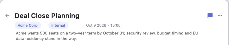 A session header with its chat icon filled: the session has its conversation